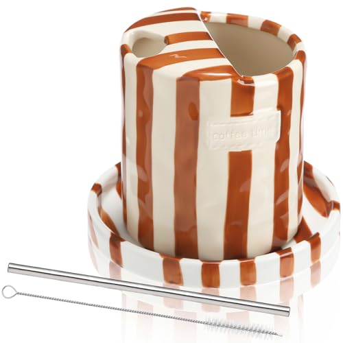 Set de Taza de Cerámica con Plato y Accesorios 10 oz
