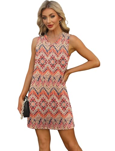 Image of BKRIVE V-Neck Summer Casual Beach Dresses for Women 2026 Vacation Women's Sleeveless Sundress with Split