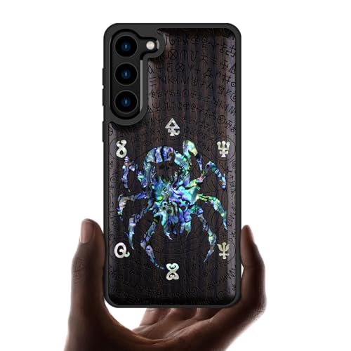 Gravure en bois et incrustation de coquille sur coque S23 Plus Carveit