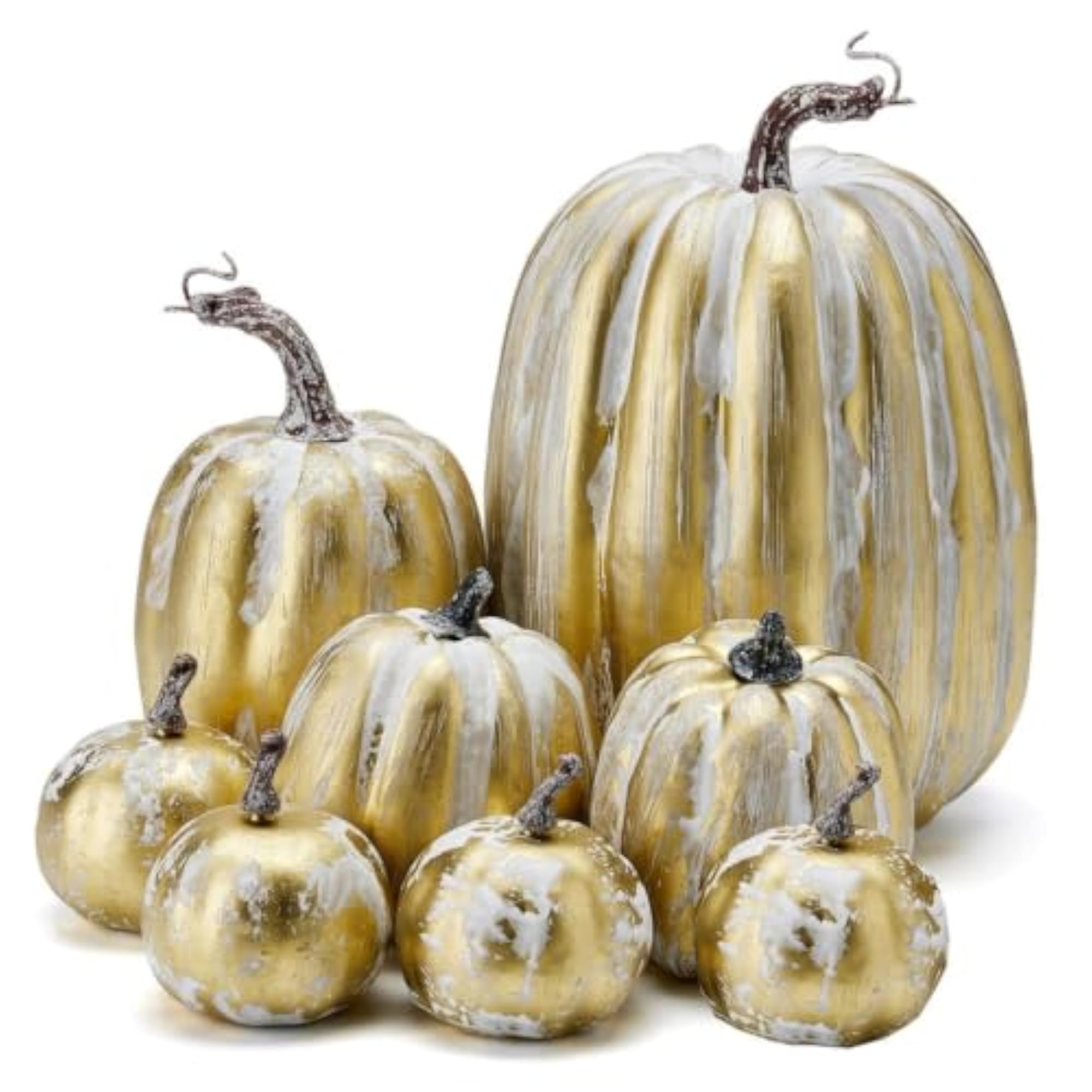 8 Pieces Decorative Assorted Artificial Pumpkins for Home Décor