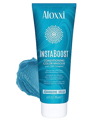 ALOXXI InstaBoost TEAL Color Depositing Conditioner, 6.8 Fl Oz - Aquamarine Dream - Deep Conditioning Hair Mask for Instant Temporary Hair Color Dye
