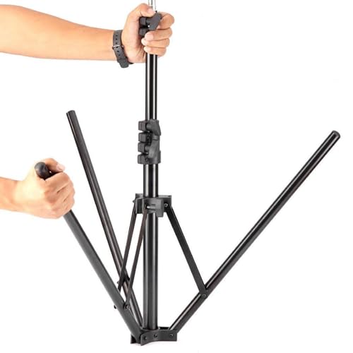Image of KIMISS Aluminum Heavy Duty Light Stand Photography Tripod, Portable Stable 2m Foldable Stand for Photography Studio, KIMISSsi81qe3grh