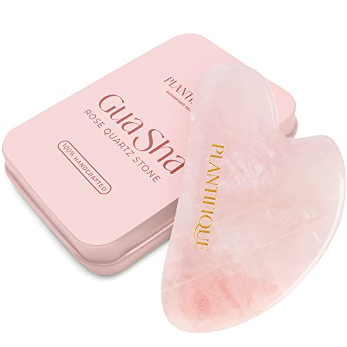Gua Sha Quarzo Rosa - Naturale Massaggiatore Viso Rilassante e Rimodellante per la Vostra Pelle