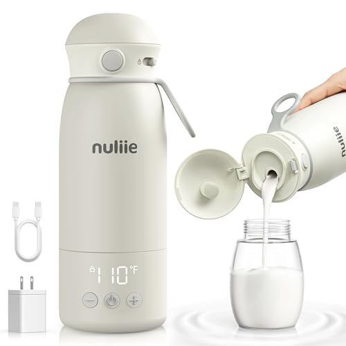 Image of Nuliie Portable Bottle Warmer for Travel, Double Leak‑Proof, Heating Milk & Water Faster, Cordless Milk Warmer with Fast Charging, Anti-Dry & Anti-Burn Protection for All Day Needs, 17oz