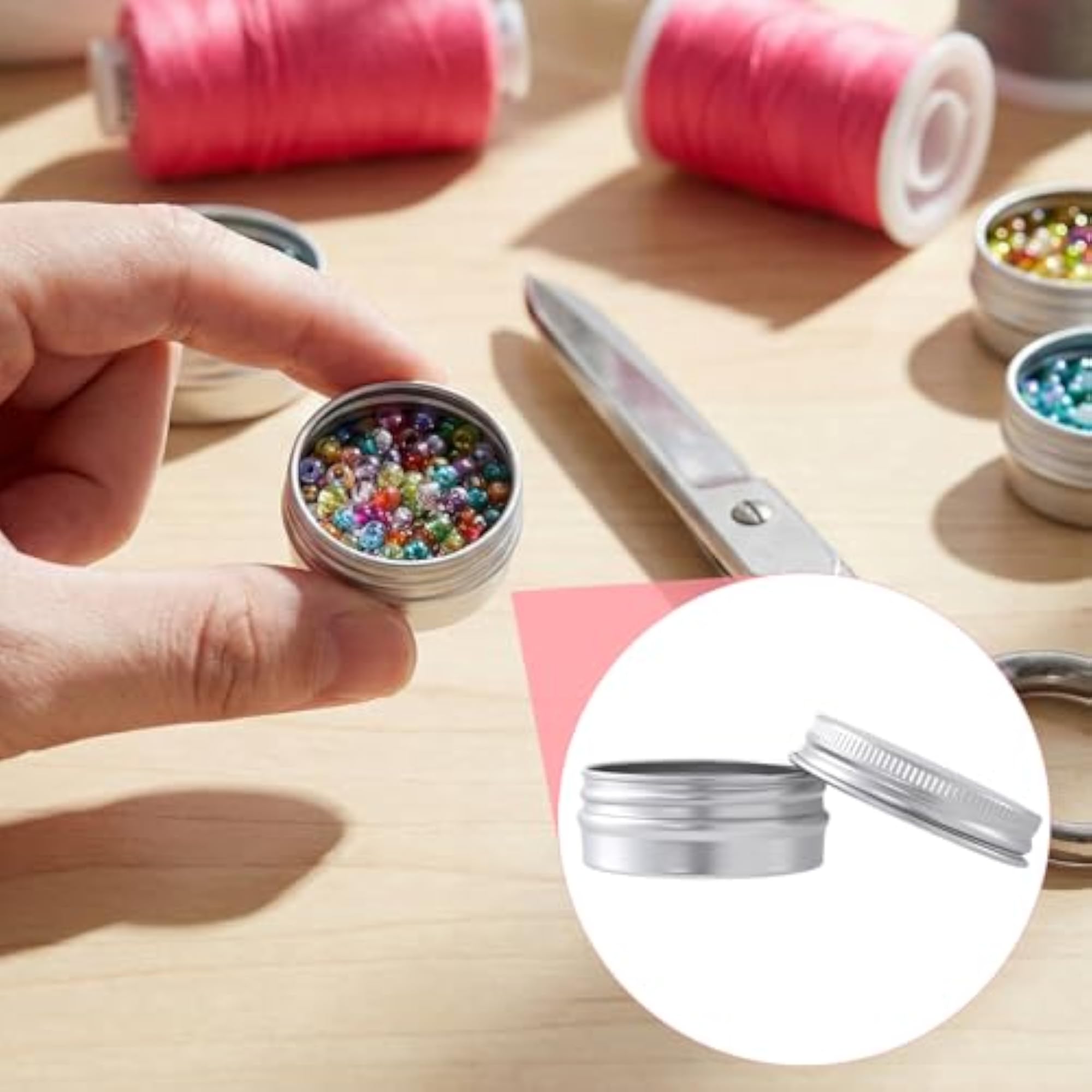 6 Pack Small Aluminum Tin Cans for Travel Salve