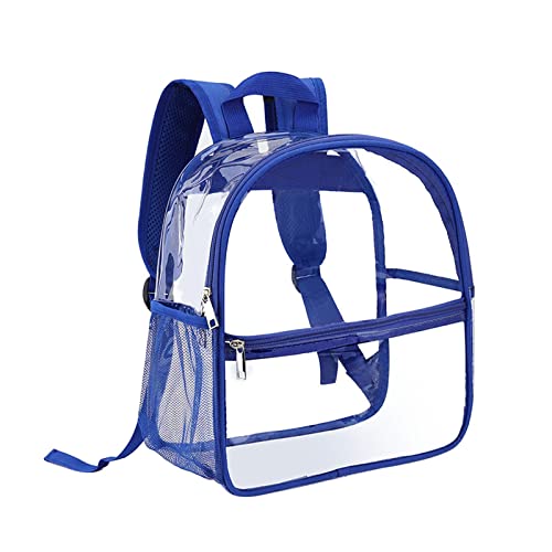 Hailong Ming Mochila Transparente em PVC, Mochila Transparente, Impermeável, Transparente, Organizador de Mochila Casual, Bolsa de Armazenamento para Mulheres E Ho, Bolso frontal azul