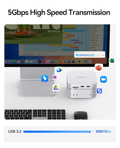 Image of ORICO MiniMate SE Mac mini M4 512GB Storage & Docking Station, External SATA SSD (Non-Removable) 5Gbps(480MB /s), USB A*4, USB-C, SD /TF 3.0, 3.5mm Audio, Includes 2 Cables - M4SE