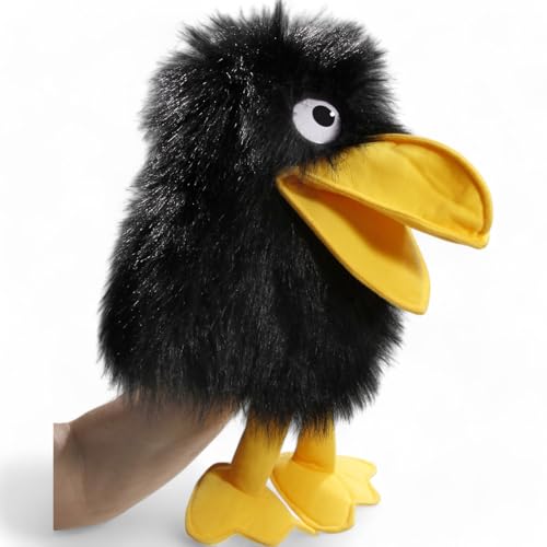 Carl Dick Rabe Handpuppe, Vogel, Plüschtier, Kuscheltier, ca. 40cm, Körper 30cm 2020