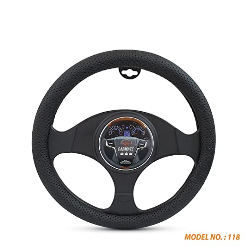 Image of CARMATE Car Steering Cover Super Grip 118 Compatible with Mahindra XUV 300 - Medium Black