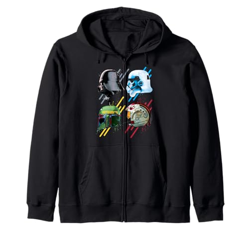 Image of Star Wars Vader Trooper Fett Rebel Helmets Paint B1 Zip Hoodie