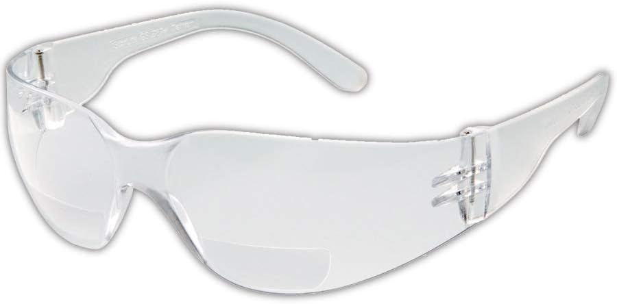 Gateway Safety 46MC15 StarLite MAG Safety Glasses, 1.5 Diopter Magnification, Clear Lens, Clear Temple