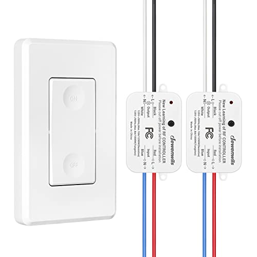 Dewenwils Wireless Light Switch And Receiver Kit, No In-Wall Wiring Required,Remote Control Wall Switch Lighting Fixture For Ceiling Lights, Fans, Lamps,100 Ft Rf Range, Programmable #TOP13