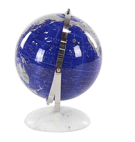 Globe terrestre bleu et argent Deco 79 43544 pour bureau