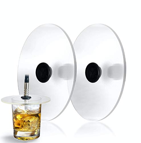 Cup Covers Smoking Gun Accessories, Disk lids for Cocktail Smoker - Cold Smoke for Drinks, 4,7 in (12cm), 2 pcs