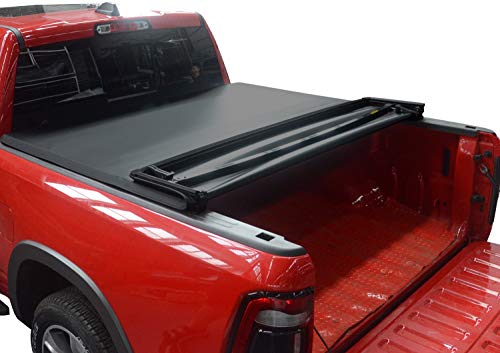 KSCPRO Quad Fold Tonneau Cover Soft Four Fold Truck Bed Covers for 2009-2014 Ford F-150 F150 with 5.5 ft Bed, Styleside