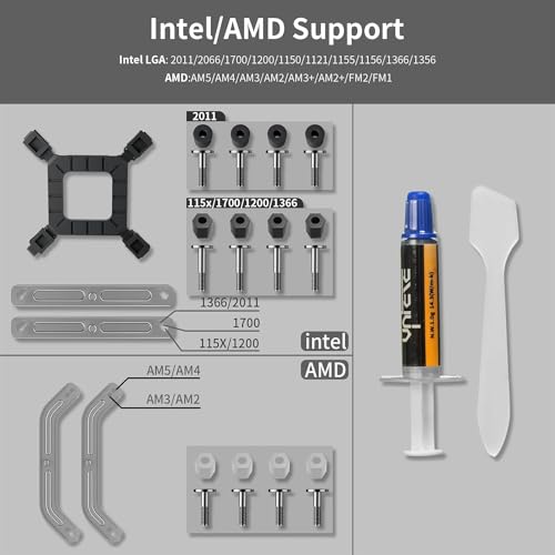 upHere gaming 4 Heatpipes Black Edition disipador cpu de Alto Rendimiento,para disipador AM5,AM4/Intel LGA 2011/2066(X79/X99 motherboards),uno 12cm PWM Ventilador Ultra silencioso ventilador cpu,P4K.