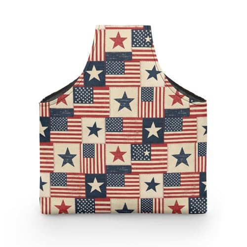 Image of KUIFORTI Plaid Star Knitting Yarn Bag July 4th Crochet Bags for Women Knitting Needles, Yarns and Unfinshed Project, Crochet Hook Organizer Independence Day Decoration