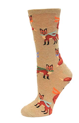 HOTSOX Kids Winter Foxes Socks 1 Pair, Hemp Heather, Kids L/XL