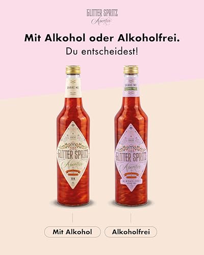 GLITTER SPRITZ by Bill Kaulitz - Das Original - Aperitivo 15% vol. - Glitzer Cocktail Aperitif mit Bitter Orange, Rhabarber & Kräutern für Glitzer Drinks Italian Spritz & besondere Anlässe (1 x 0,7L)