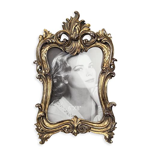 Vintage-Bilderrahmen 12,7 X 17,8 Cm – Goldbronze, Mit Glas, Für Tisch Oder Wand