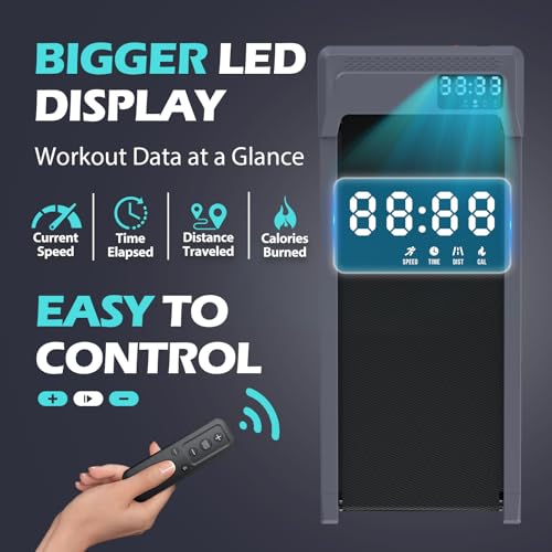 WELLFIT 10% Incline Walking Pad Treadmills for Home, Under Desk Treadmill 265lb Capacity, Voice Controlled Works with KINOMAP Apple Health, Compact for Apartment, Easy to Move Store Upright Place - Image 4