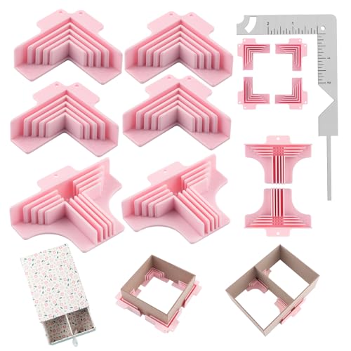 7Pack Clamps Corner Guides Cartonnage Corner Holding with Metal Bookbinding Cover Tool ，Corner/Divider Assembly, (3 mm, 2 mm, 1.5 mm, 1 mm) Wide .for Book Covers, Chipboard Boxes, Dioramas