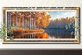 5D Diamond Painting Set für Erwachsene Große (40x80cm),Birkenwald,Landschaft Diamant Painting Bilder Kinder,DIY Kristall Strass Cross Stickerei Malerei Bastelset für Büro,Wanddeko,Geschenke 55F-7609