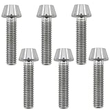 TIRYTU Titanium Bolts M5x20 - Taperd Head Hex Socket M5 Screws | Bike Stem Bolts for MTB/Road Bike Upgrades | Natural Color (6PC)