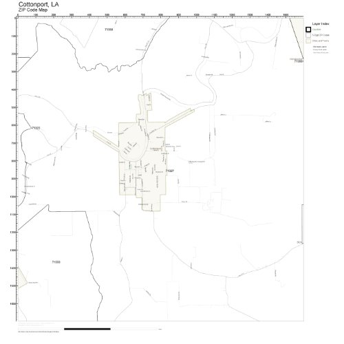 ZIP Code Wall Map of Cottonport, LA ZIP Code Map Not Laminated Amazon