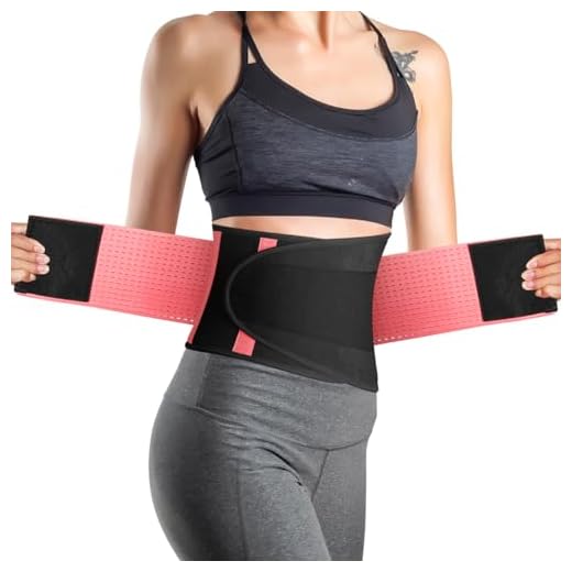 Bearbro Faja Reductora Adelgazante Hombre Neopreno,Faja Lumbar de Trabajo Ajustable Ayuda a Reducir Cintura y Abdomen,Cinturón Transpirable Cintura, Talla Única (Rosado)