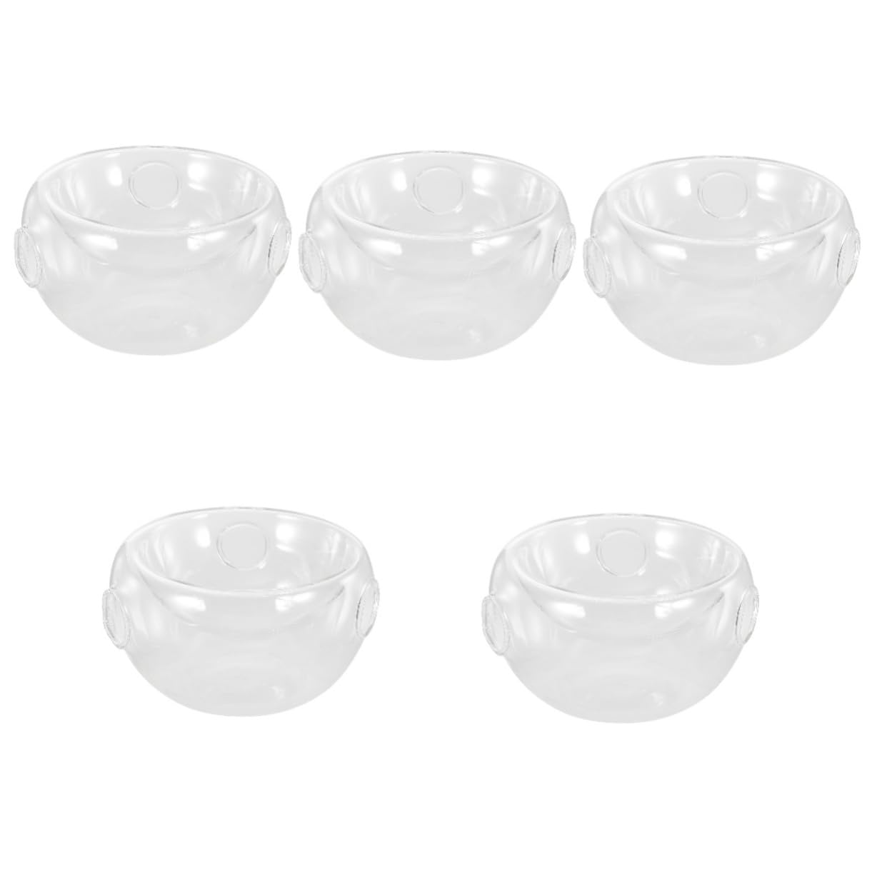 Alipis 5 Pcs Transparent Salad Bowl Wedding Round Clear Glass Bowl Dessert Fruit Salad Glass Artistic Salad Bowl Crystals Decor Round Ice With Cover High Borosilicate Glass Ice Cream Bowl