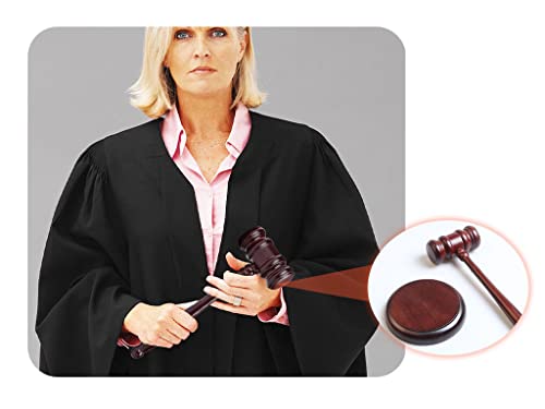 Image of Black Gavel and Block Set, 2-Piece, Traditional Wooden Gavel Set for Judge, Lawyer, Student, Auction, Court and Gifts