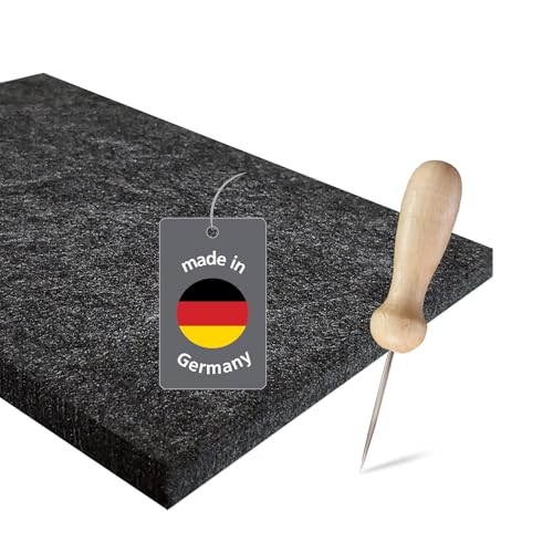 Familienmomente hochwertiges Prickelset (Prickelfilz 20x14 5x1 cm und Prickelnadel mit Holzgriff 8 2 cm) Prickeln für Kinder ab 3 Jahre und Erwachsene