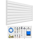 Heavy-Duty Slat Wall Paneling 4x2 FT, PVC Slatwall Panel Garage Wall Organizer Mounted Storage System, Easy-to-Install Adjustable, Compatible with Most Accessories, for Garage, Home, Store - White