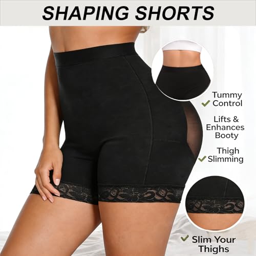 Lace Butt Lifting Shapewear Shorts Tummy Control Shorts Lace Body Shaper Shorts Thigh Slimmer BL-SW07 Black - image 2