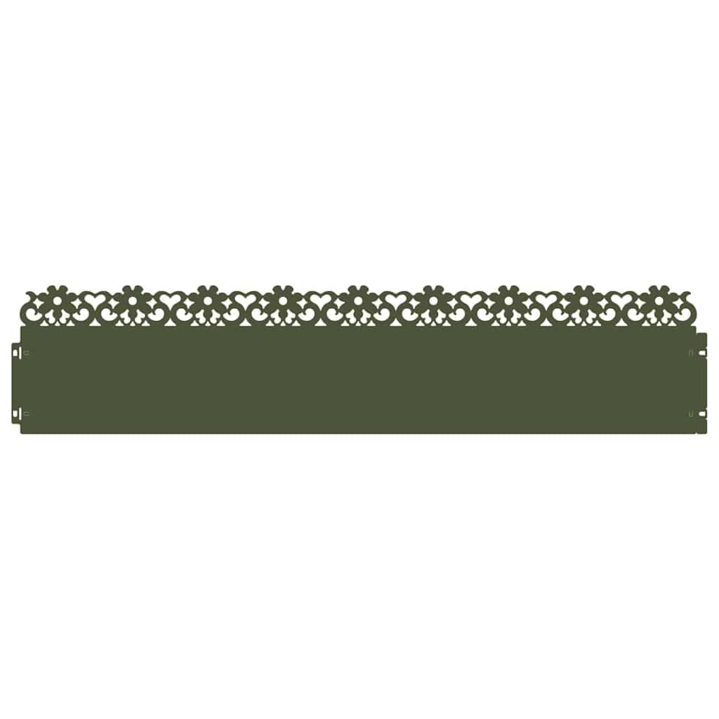 20 piezas bordes de descuento verde oliva 103 x 0,05 x 22 cm, borde de metal de acero resistente para paisajismo de jardín, borde de césped duradero para macizos de flores