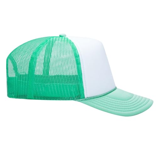 Image of OTTO Polyester Foam Front 5 Panel High Crown Mesh Back Trucker Hats in 97, Bulk, Wholesale