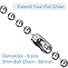 Ceiling Fan Pull Chain, 60 Inch Pull Chain Extension for Ceiling Fans and Light Fixture, Rust Proof Stainless Steel Ball Chain with Matching Connectors (3mm Diameter, Silver)