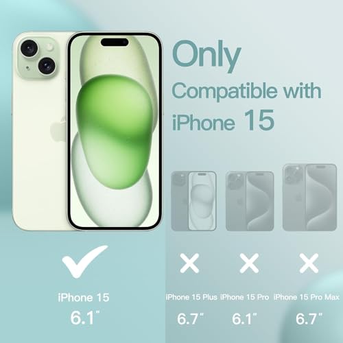 Image of DIZORO Square Microfiber Candy Case Compatible for iPhone 15 Shockproof Slim Back Cover Liquid Silicone Case - Forest Green
