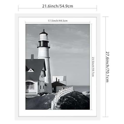 Picrit 22x28 Frame 3 Pack, White Poster Frame, Display Poster 18 x 24 with Mat or 22 x 28 without Mat for Horizontal or Vertical Wall Mounting