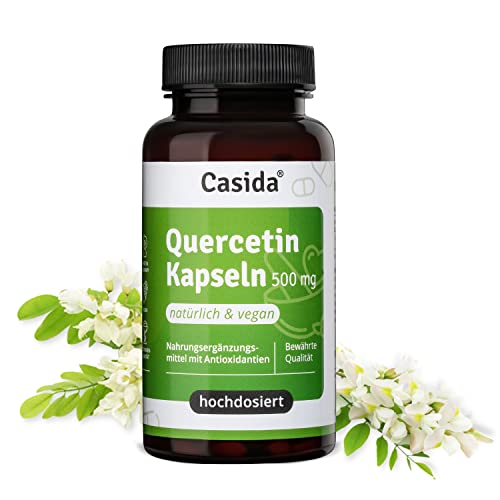 Casida Quercetin hochdosiert mit 500 mg je Kapsel - gewonnen aus Japanischen Schnurrbaum-Blütenextrakt - Aus der Apotheke - vegan - 90 Kapseln