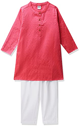 Image of Amazon Brand - Jam & Honey Regular Boys Kurta Sets (AW21KPJM01 Pink 4-5 Years)