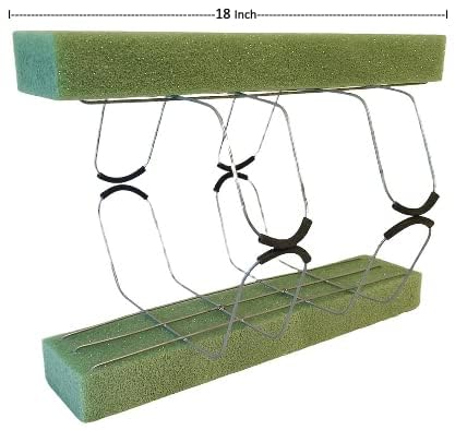18 Inch Wire Rust Resistant Galvanized Gravestone Double Saddle Cemetery Headstone Saddle with 2 x 4 x 18 in StyroFoam Attached (2 Pack)