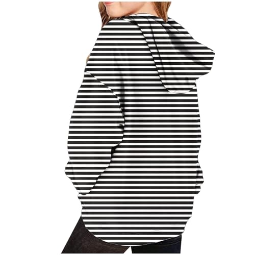 lcepcy Girls Striped Hoodie Fall Casual Oversized Long Sleeve Hooded Sweatshirs Tops with Pockets2
