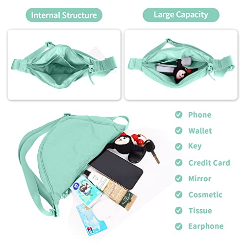 Image of Nylon Crescent Crossbody Bag for Women Purses Trendy Men,Small Travel Sling Bag Hobo