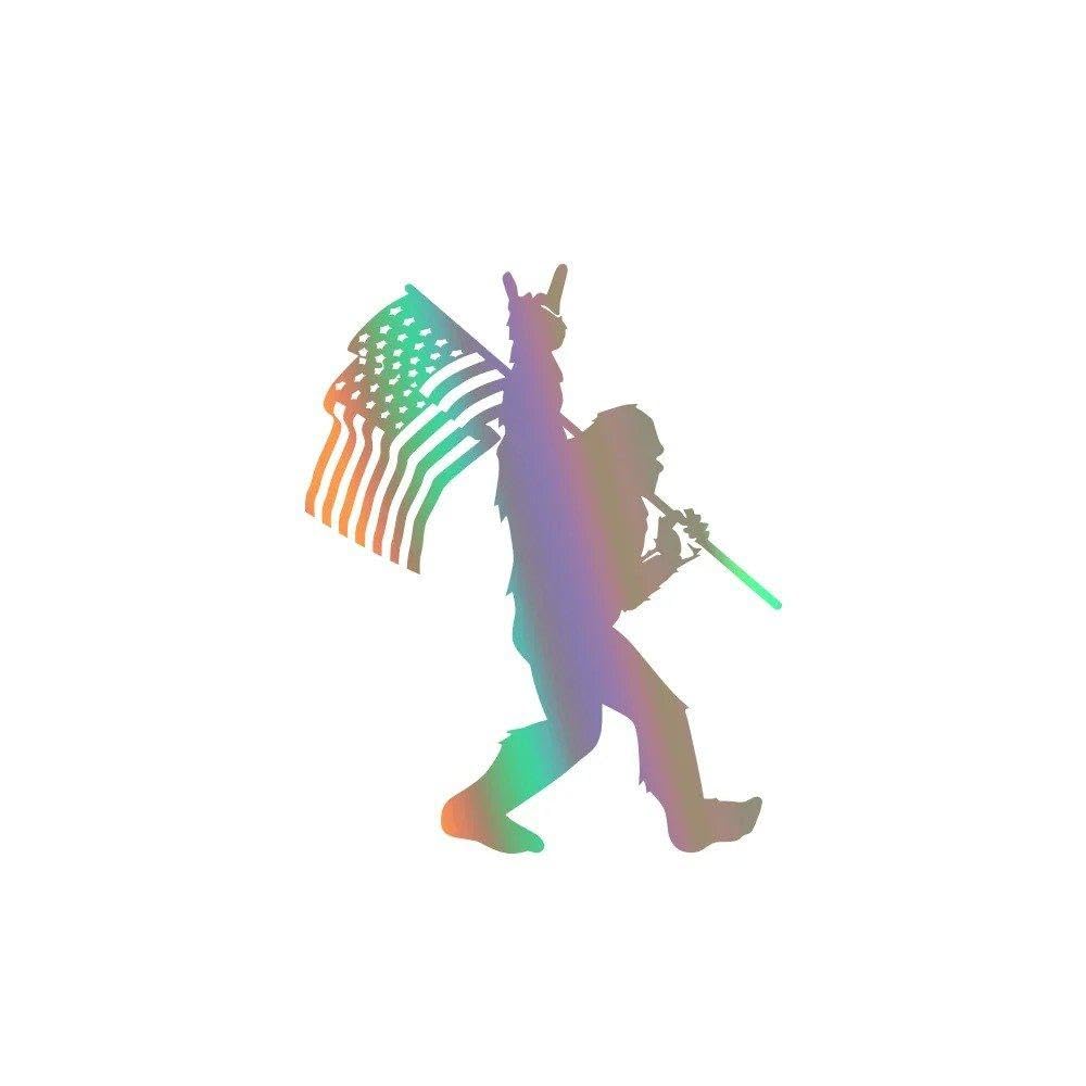 Car Sticker Flag Yeti Decor Decal for Truck SUV Pickup Door Tailgate Vehicle Body Decoration(Colorful Laser,20x16cm)