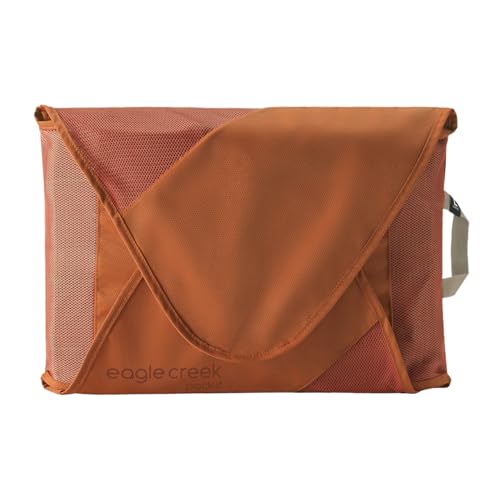 Eagle Creek Pack-It Reveal Garment Folder - Travel Garment Bag with Compression Wings to Maximize Luggage Space - Convenient Top Handle - Quick Drying Material - Mandarin - Large