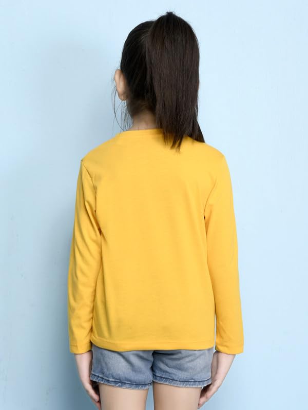 Image of Nusyl Girl's Solid Regular Fit T-Shirt