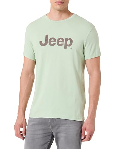 JEEP J Man T-Shirt Large Print J24s Malla de Manga Corta, Pale Jade, S para Hombre