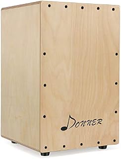 Donner Full Size Cajon Drum DCD-1 Wooden Drum Box Birchwood Percussion Internal Metal